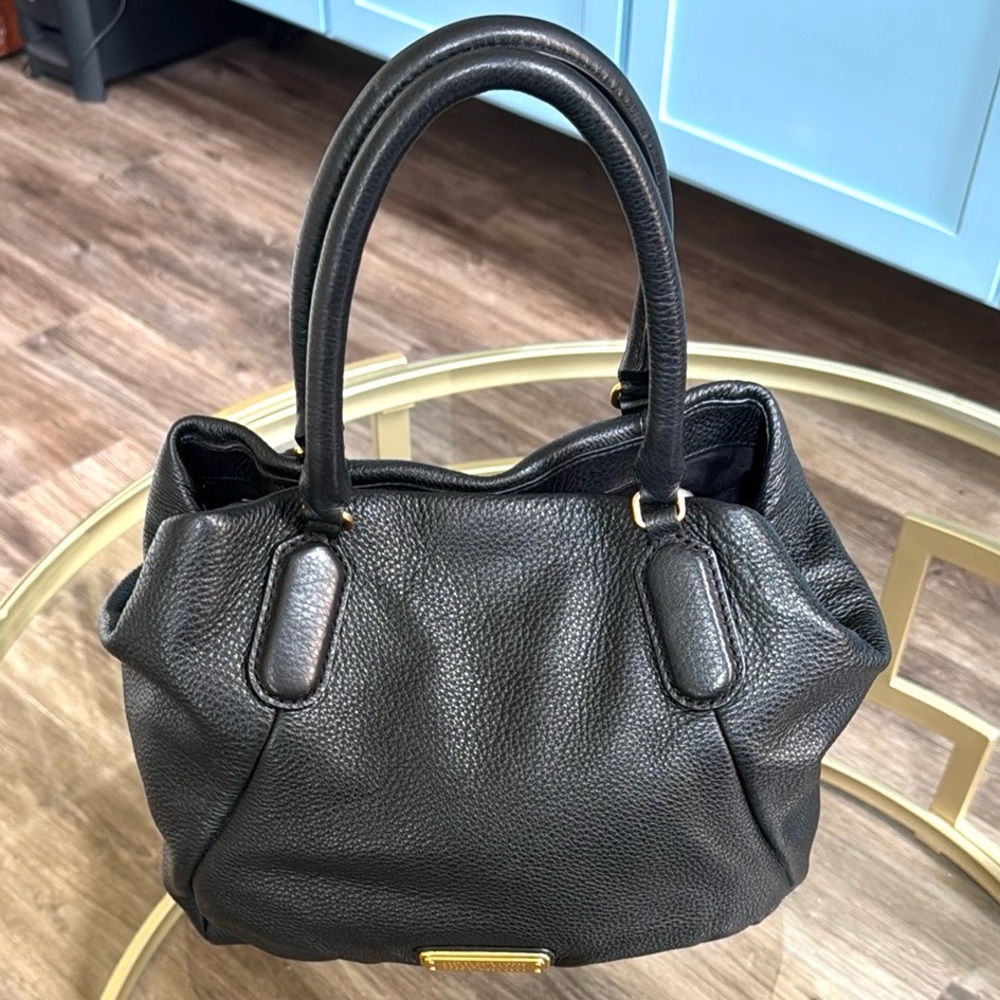 Marc By Marc Jacobs Black Pebble Smooth Leather Crossbody Bag.